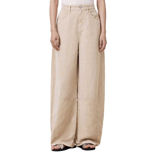 AllSaints Jett Barrel Leg Linen Blend Trousers
